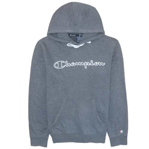 Champion Men's Grey Pullover Hoodie Medium Fleece Logo Sweatshirt