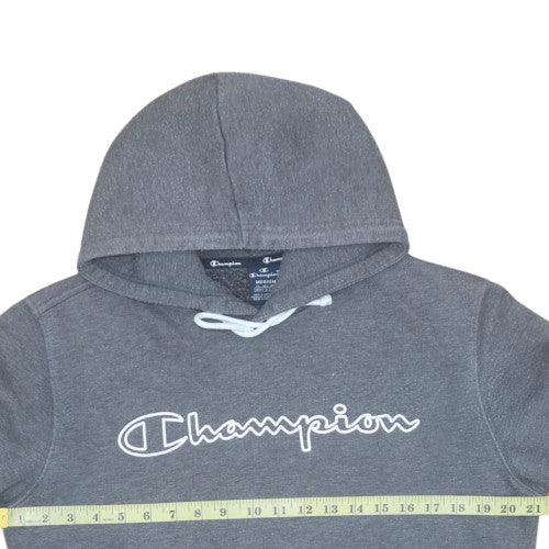 Champion Men's Grey Pullover Hoodie Medium Fleece Logo Sweatshirt