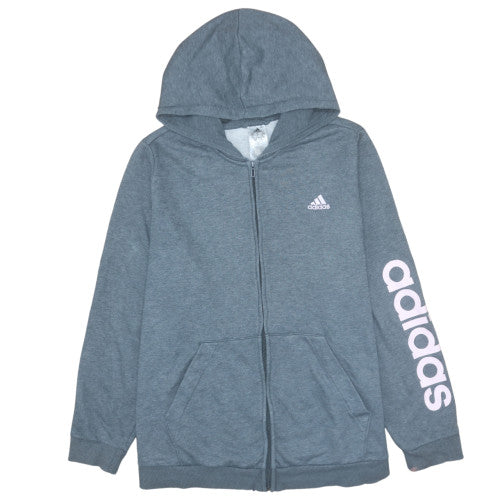 Adidas Womens Grey Full Zip Hoodie 3XL Hooded Casual Sweatshirt