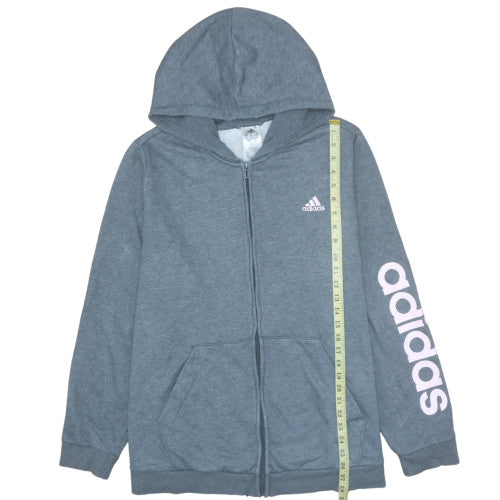 Adidas Womens Grey Full Zip Hoodie 3XL Hooded Casual Sweatshirt