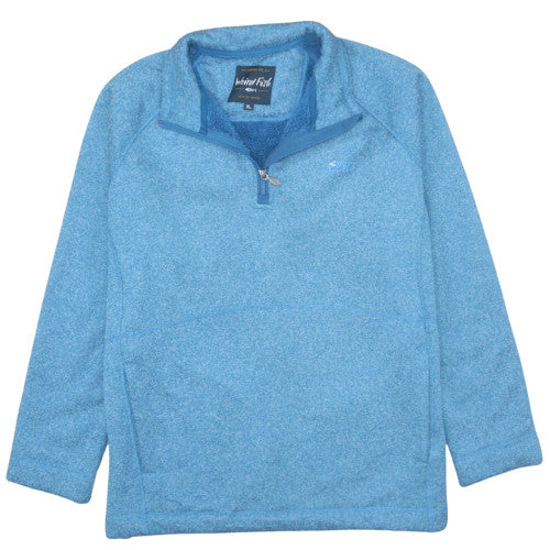 Weird Fish Mens Blue XL 1/4 Zip Fleece Sweatshirt Warm Winter Pullover