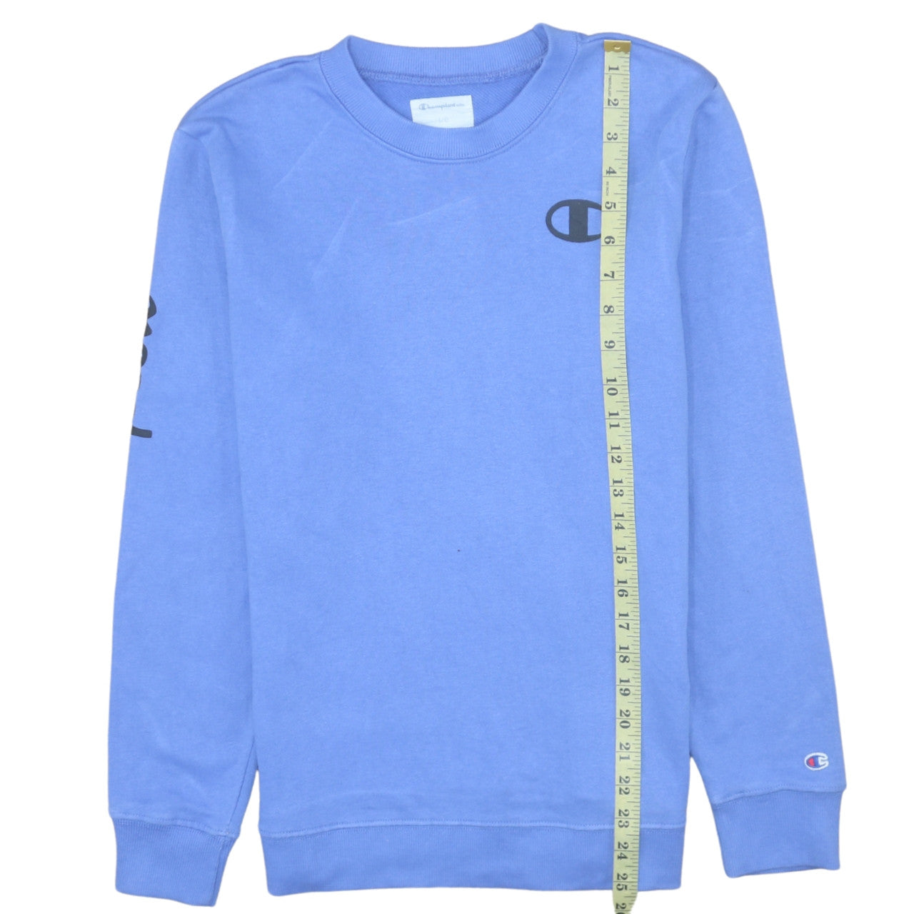 Champion Women's Blue Crew Neck Sweatshirt Size L Logo Print