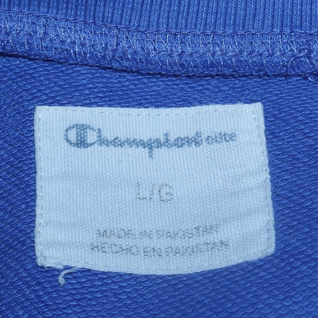 Champion Women's Blue Crew Neck Sweatshirt Size L Logo Print