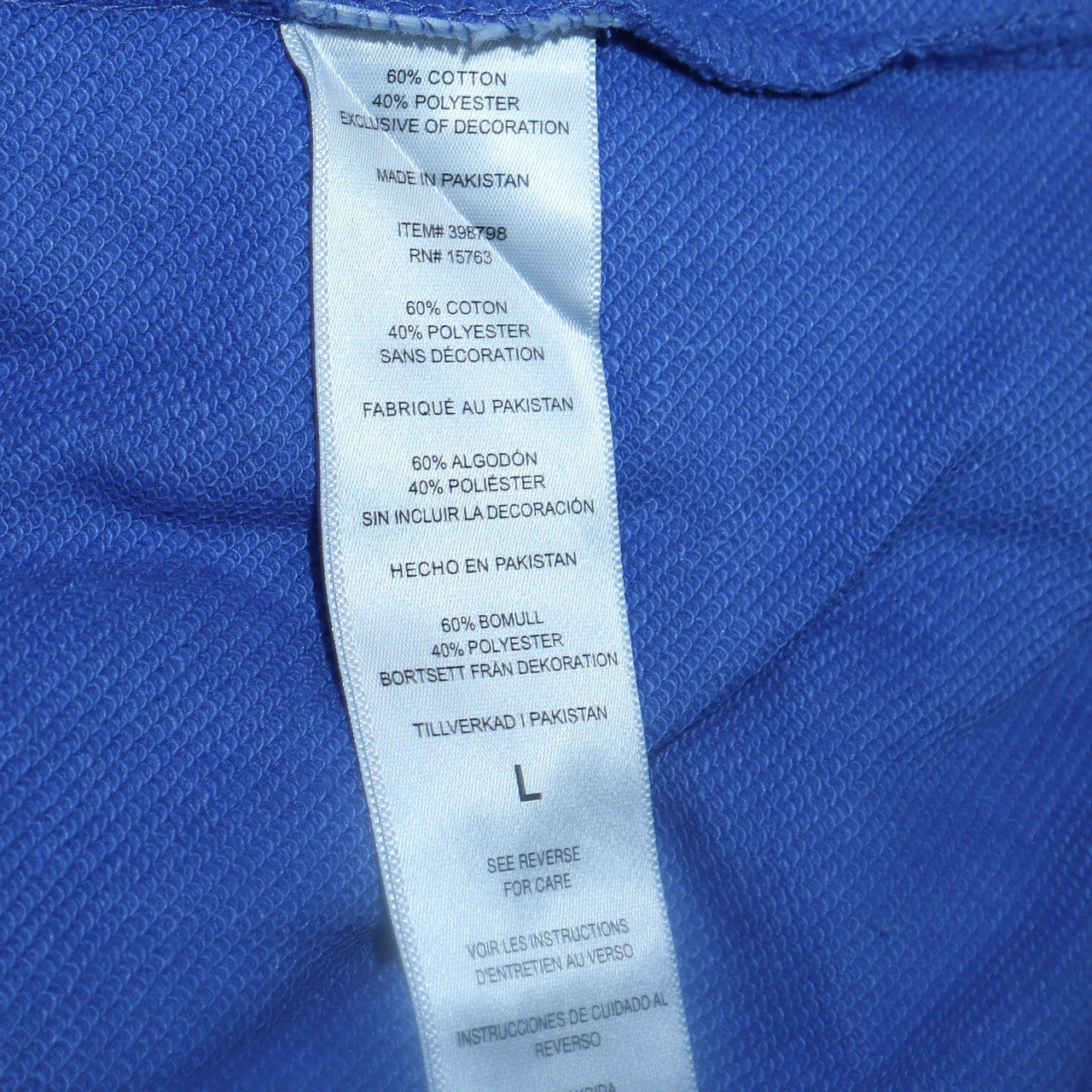 Champion Women's Blue Crew Neck Sweatshirt Size L Logo Print