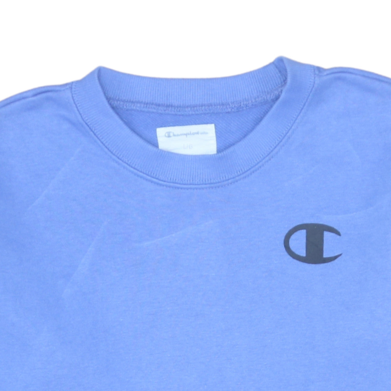 Champion Women's Blue Crew Neck Sweatshirt Size L Logo Print
