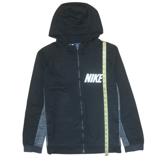 Nike Boys Black Full Zip Hoodie XL 13-15 Years Hooded Sweatshirt