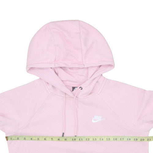 Nike Womens Pink Pullover Hoodie Small Cotton Blend Logo Sweatshirt