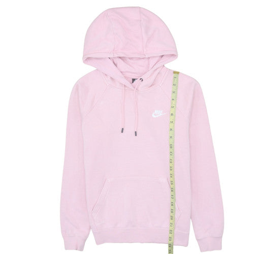 Nike Womens Pink Pullover Hoodie Small Cotton Blend Logo Sweatshirt