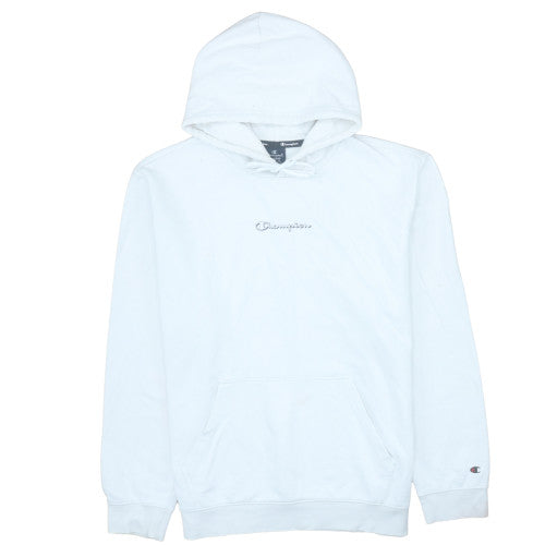 Champion Men's White Pullover Hoodie XL Regular Fit Fleece Logo