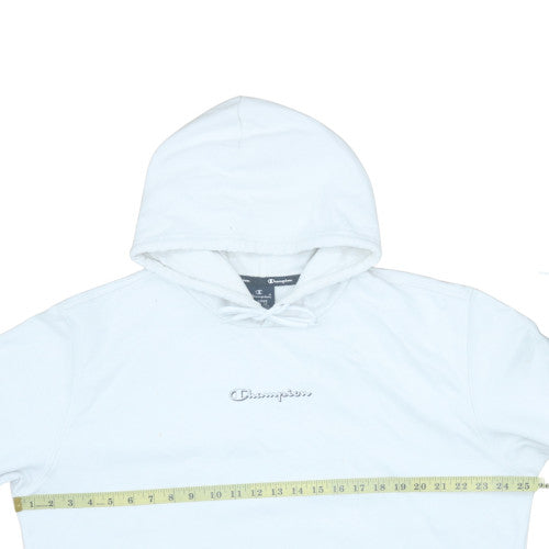 Champion Men's White Pullover Hoodie XL Regular Fit Fleece Logo