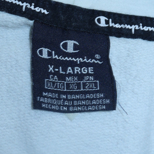 Champion Men's White Pullover Hoodie XL Regular Fit Fleece Logo