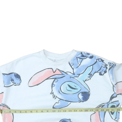 Primark Disney Women White Stitch Sweatshirt UK 10/12 Pullover Crew Neck