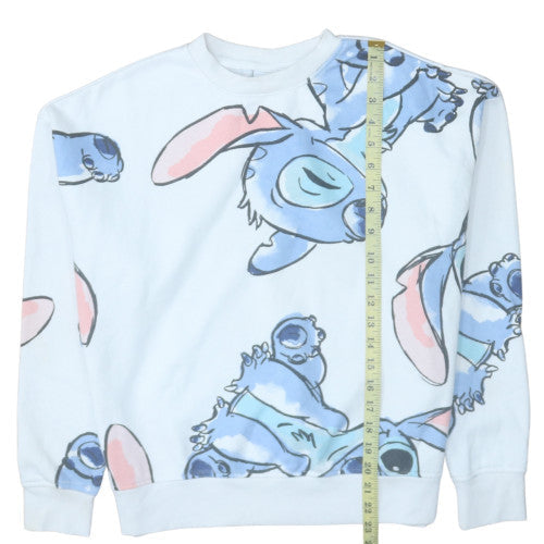Primark Disney Women White Stitch Sweatshirt UK 10/12 Pullover Crew Neck
