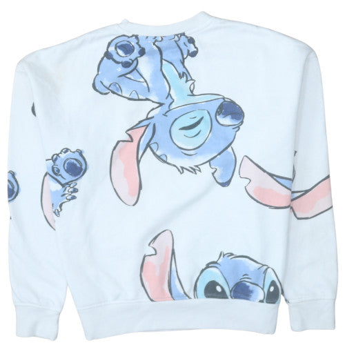 Primark Disney Women White Stitch Sweatshirt UK 10/12 Pullover Crew Neck