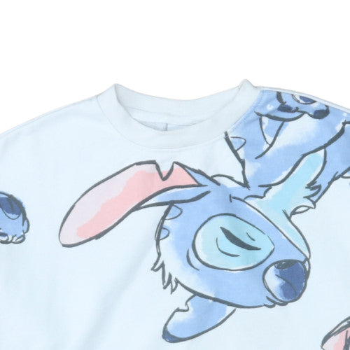 Primark Disney Women White Stitch Sweatshirt UK 10/12 Pullover Crew Neck