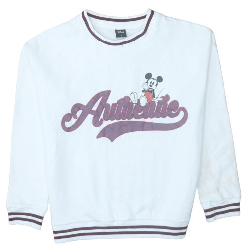 Disney Womens White Mickey Mouse Authentic Sweatshirt Size 12-14