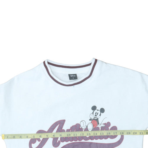 Disney Womens White Mickey Mouse Authentic Sweatshirt Size 12-14