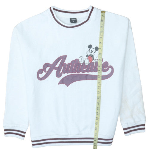 Disney Womens White Mickey Mouse Authentic Sweatshirt Size 12-14