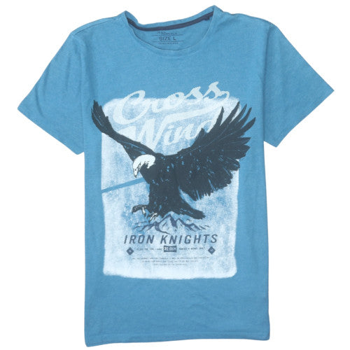 Jean Pascale Men’s Blue Graphic Eagle Crew Neck T-Shirt Size L
