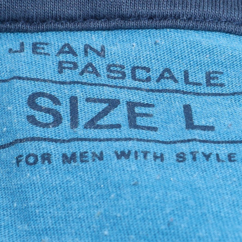 Jean Pascale Men’s Blue Graphic Eagle Crew Neck T-Shirt Size L
