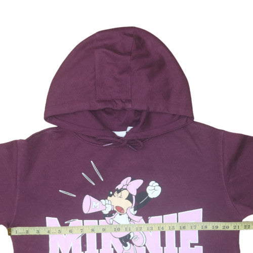 Disney Primark Women Burgundy Hoodie Minnie Small 10/12 Pullover Sweatshirt