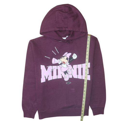 Disney Primark Women Burgundy Hoodie Minnie Small 10/12 Pullover Sweatshirt