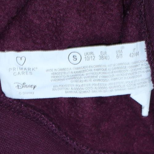 Disney Primark Women Burgundy Hoodie Minnie Small 10/12 Pullover Sweatshirt