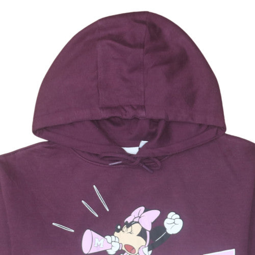 Disney Primark Women Burgundy Hoodie Minnie Small 10/12 Pullover Sweatshirt
