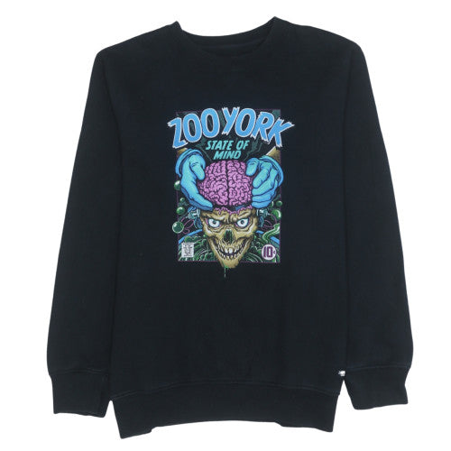 Zoo York Mens Black Graphic Print Pullover Sweatshirt XXL