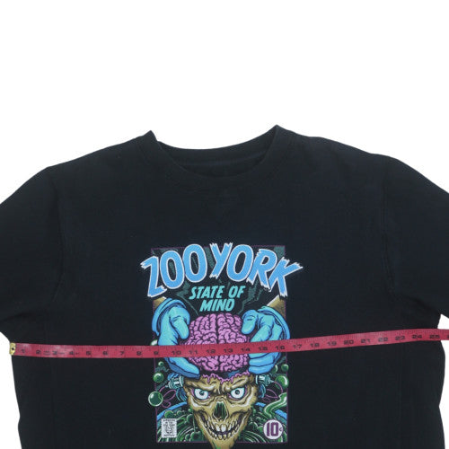 Zoo York Mens Black Graphic Print Pullover Sweatshirt XXL