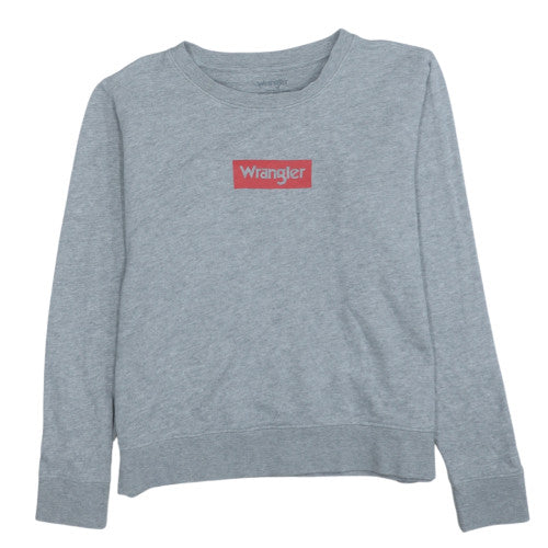 Wrangler Men's Grey Logo Crew Neck Sweatshirt Size M