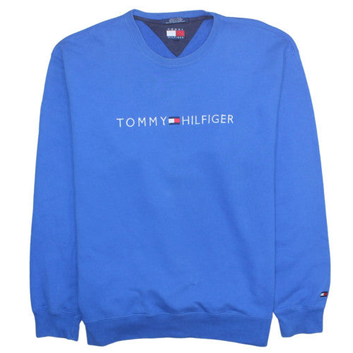 Tommy Hilfiger Men's Blue Cotton Crew Neck Sweatshirt Size L
