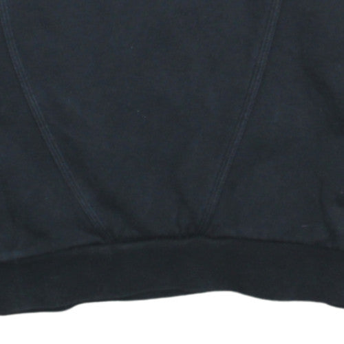 adidas Mens Black Orange Pullover Sweatshirt M Crew Neck Sports Jersey
