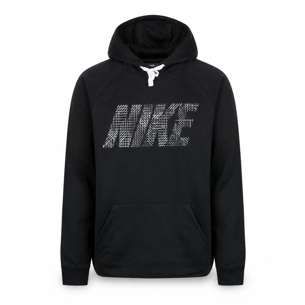 Front view of Nike Men's Black Dri-FIT Pullover Hoodie S Regular Fit Sportswear