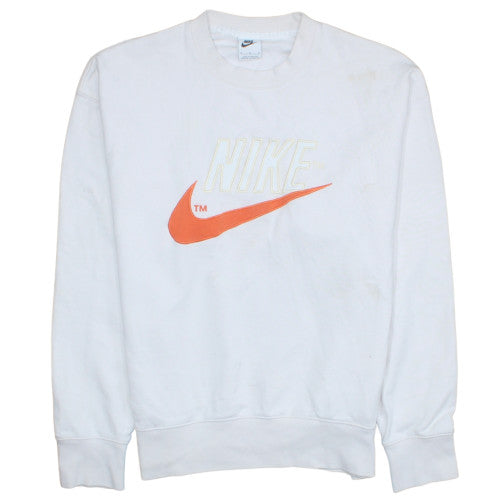Nike Men's White Pullover Sweatshirt M Crew Neck Sports Graphic