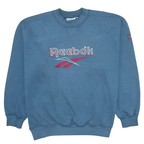 Reebok Mens Blue XL Pullover Sweatshirt Vintage 90s Sportswear