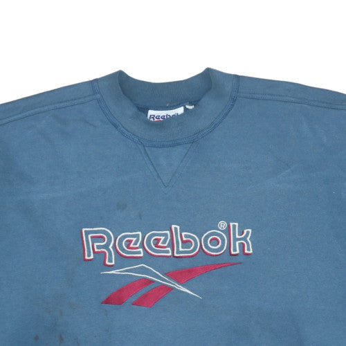 Reebok Mens Blue XL Pullover Sweatshirt Vintage 90s Sportswear
