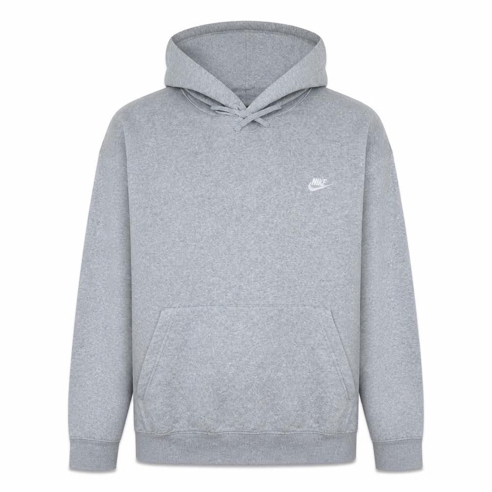 Front view of Nike Women Grey Pullover Hoodie XXL Cotton Blend Casual Lined