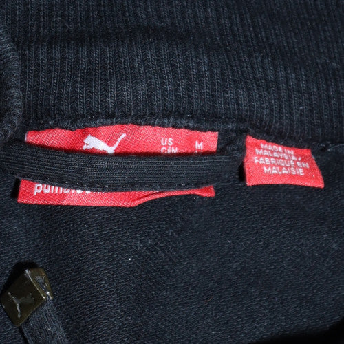 Puma Men's Black Hooded Bomber Jacket Size M Cotton Blend