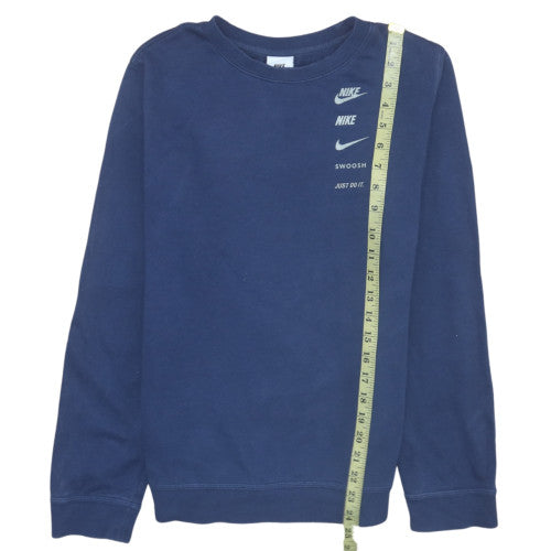 Nike Boys Blue XL Sweatshirt Crew Neck Fleece Logo Pullover
