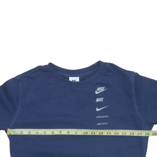 Nike Boys Blue XL Sweatshirt Crew Neck Fleece Logo Pullover