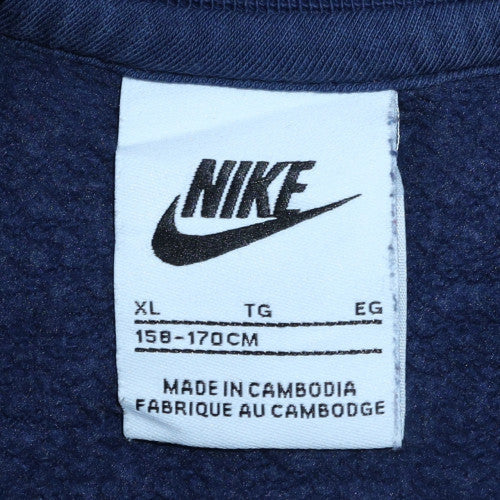 Nike Boys Blue XL Sweatshirt Crew Neck Fleece Logo Pullover