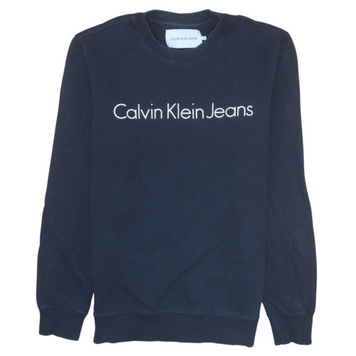 Calvin Klein Jeans Men’s Blue Crew Neck Logo Sweatshirt Size M