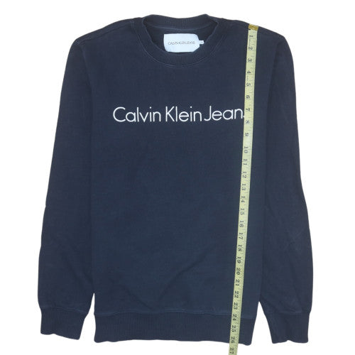 Calvin Klein Jeans Men’s Blue Crew Neck Logo Sweatshirt Size M
