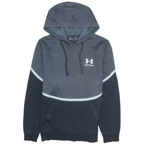 Under Armour Men's Grey Pullover Hoodie M Logo Zip Pockets ColdGear