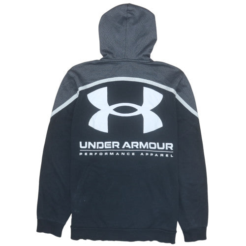 Under Armour Men's Grey Pullover Hoodie M Logo Zip Pockets ColdGear