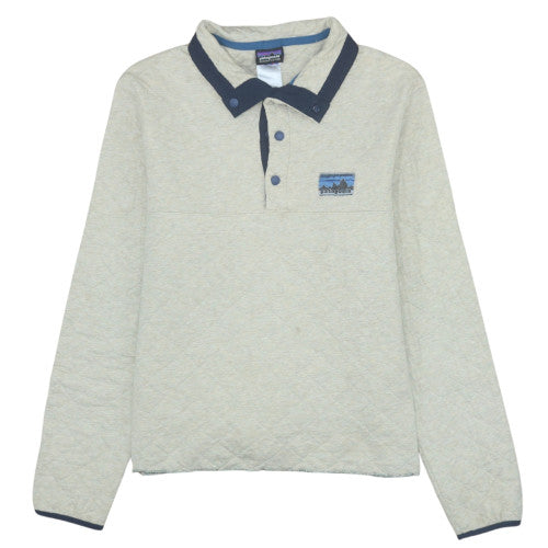 Patagonia Men Beige XS Quilted Henley Sweatshirt Organic Cotton