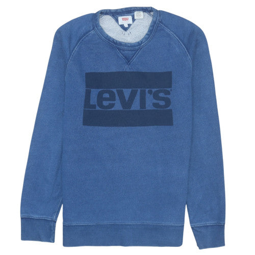 Levi's Men's Blue Logo Crew Neck Pullover Sweatshirt Size S