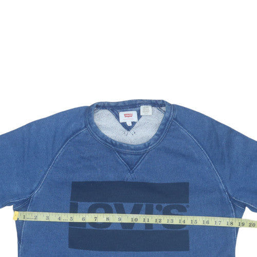 Levi's Men's Blue Logo Crew Neck Pullover Sweatshirt Size S