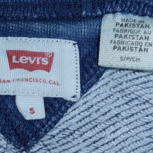 Levi's Men's Blue Logo Crew Neck Pullover Sweatshirt Size S